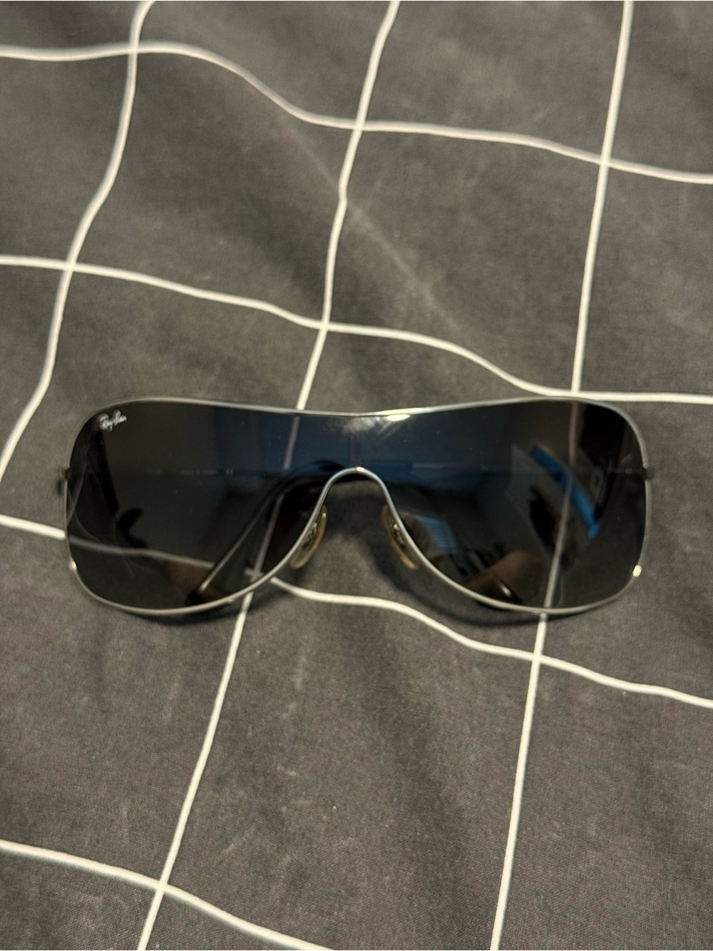 Ray-Ban RB 3211 Highstreet Shield Sunglasses – Silver / Grey Gradient